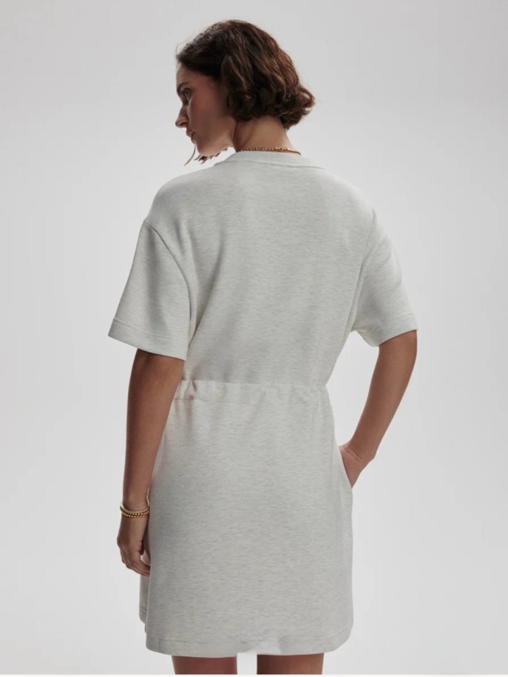 Varley Maple Dress 2.0 Doublesoft Casual Drawstring Knit T-Shirt Dress - Picture 5 of 15
